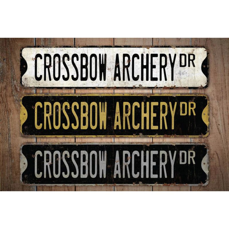 Crossbow-Archery-Premium-Quality-Rustic-Metal-Sign-Images