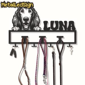 Custom-Afghan-Hound-Dog-Leash-Collar-Holder-3