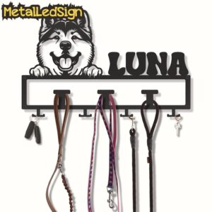 Custom-Akita-Dog-Leash-Collar-Holder-3