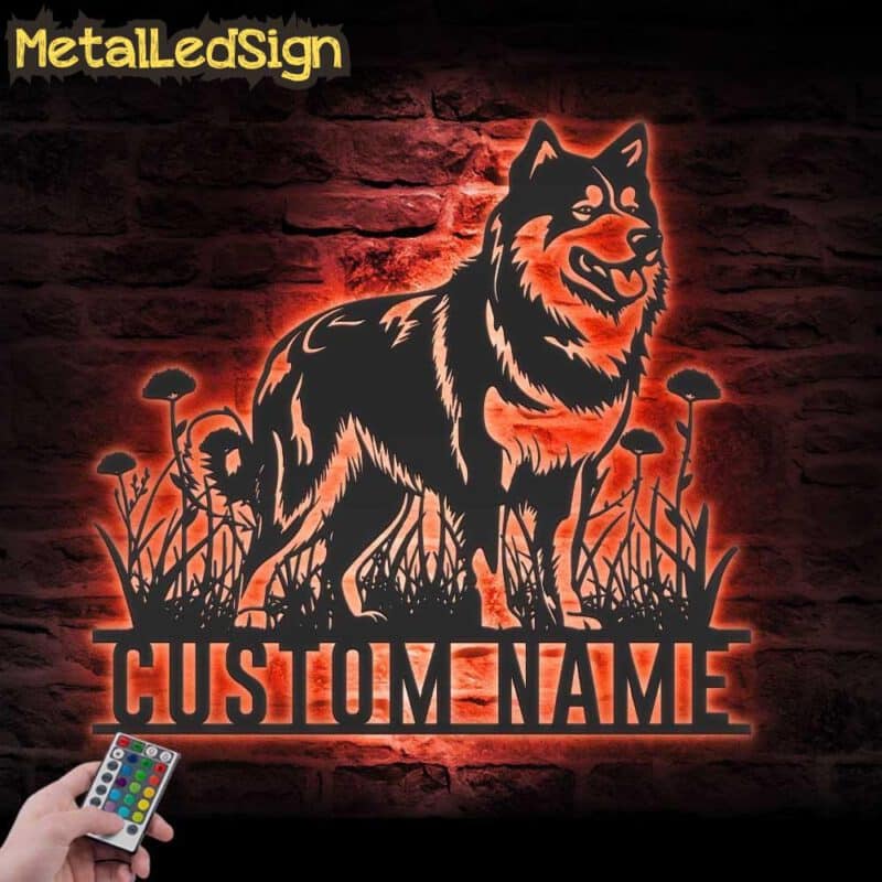 Custom-Alaskan-Malamute-Metal-Wall-Art-LED-Light-5.jpg