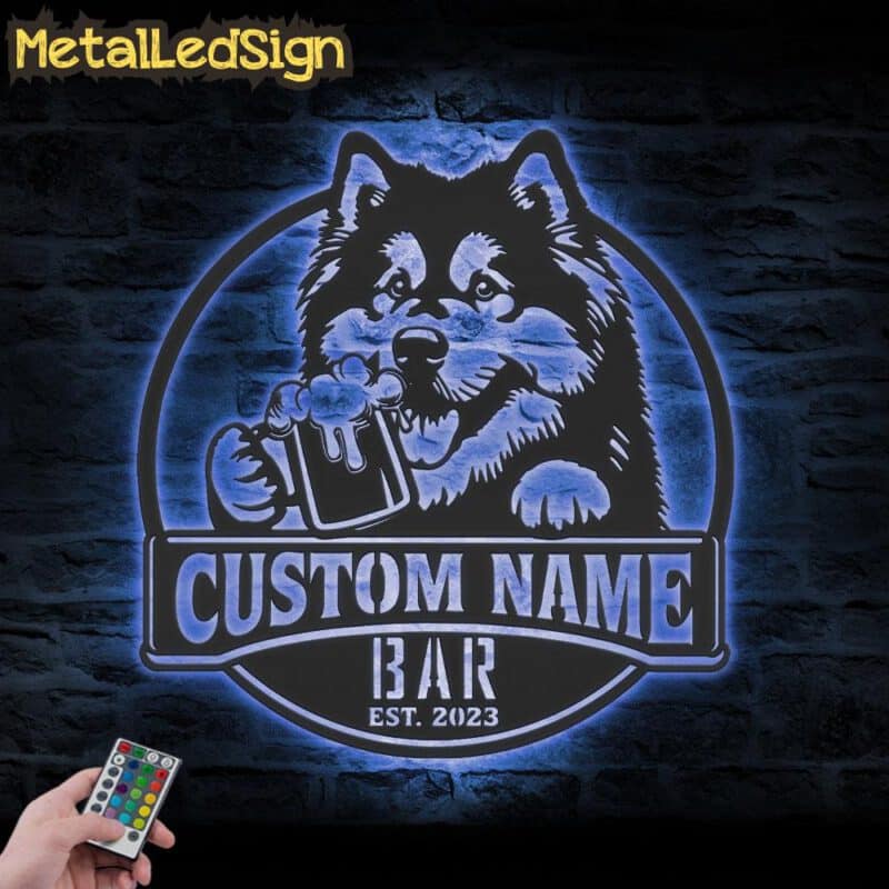 Custom-Alaskan-Malamute-Thirsty-Beer-Pub-Metal-Wall-Art-LED-Light-3.jpg