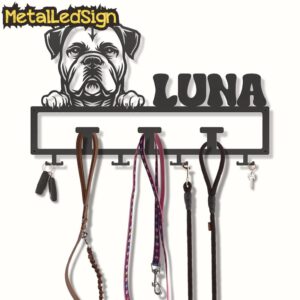 Custom-American-Bulldog-Dog-Leash-Collar-Holder-3