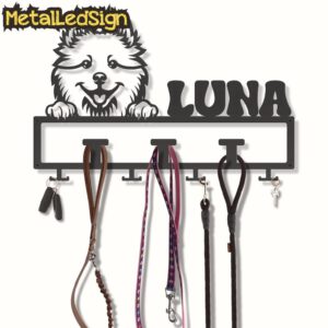 Custom-American-Eskimo-Dog-Leash-Collar-Holder-3