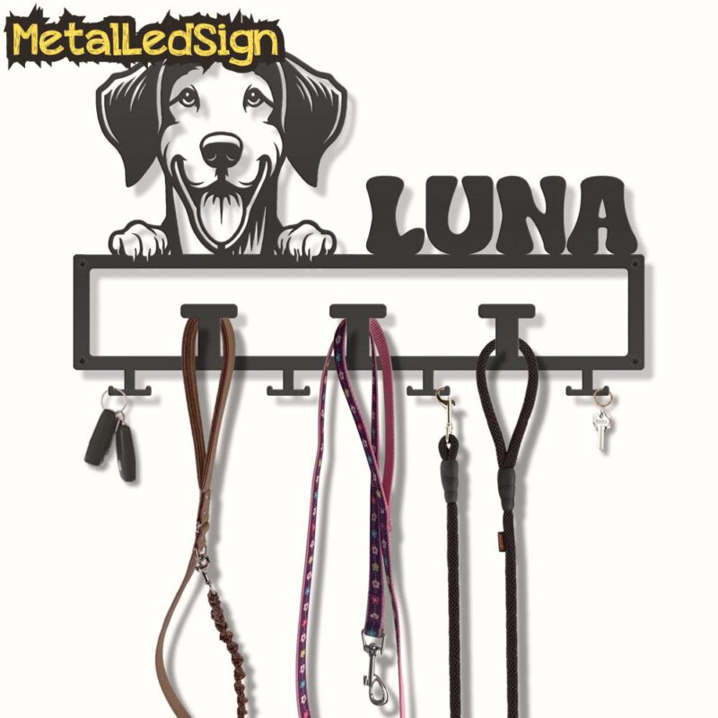 Custom-American-Foxhound-Dog-Leash-Collar-Holder-3