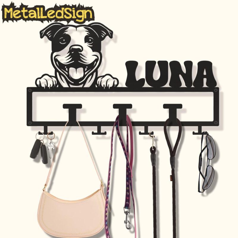 Custom-American-Staffordshire-Terrier-Dog-Leash-Collar-Holder-Images