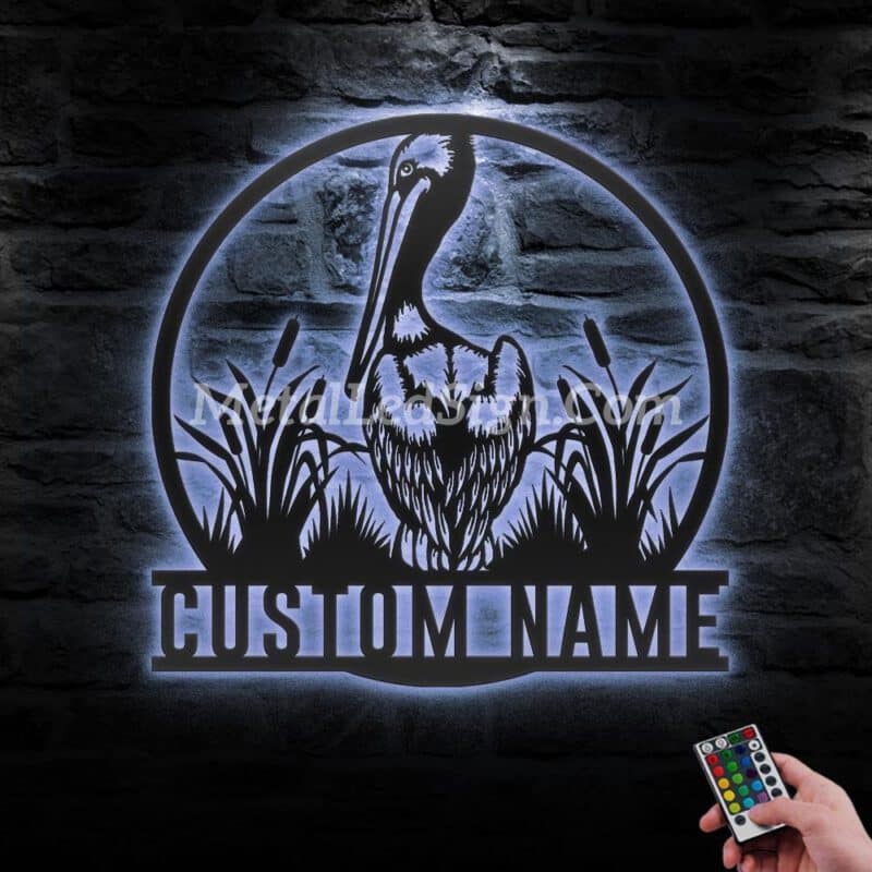 Custom-American-White-Pelican-Metal-Wall-Art-Led-Light-3-2