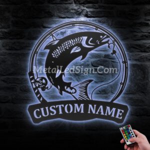 Custom-Atlantic-Salmon-Fishing-Metal-Wall-Art-Led-Light-1