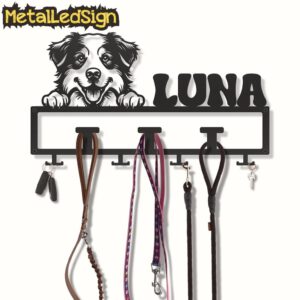 Custom-Australian-Shepherd-Dog-Leash-Collar-Holder-3-1