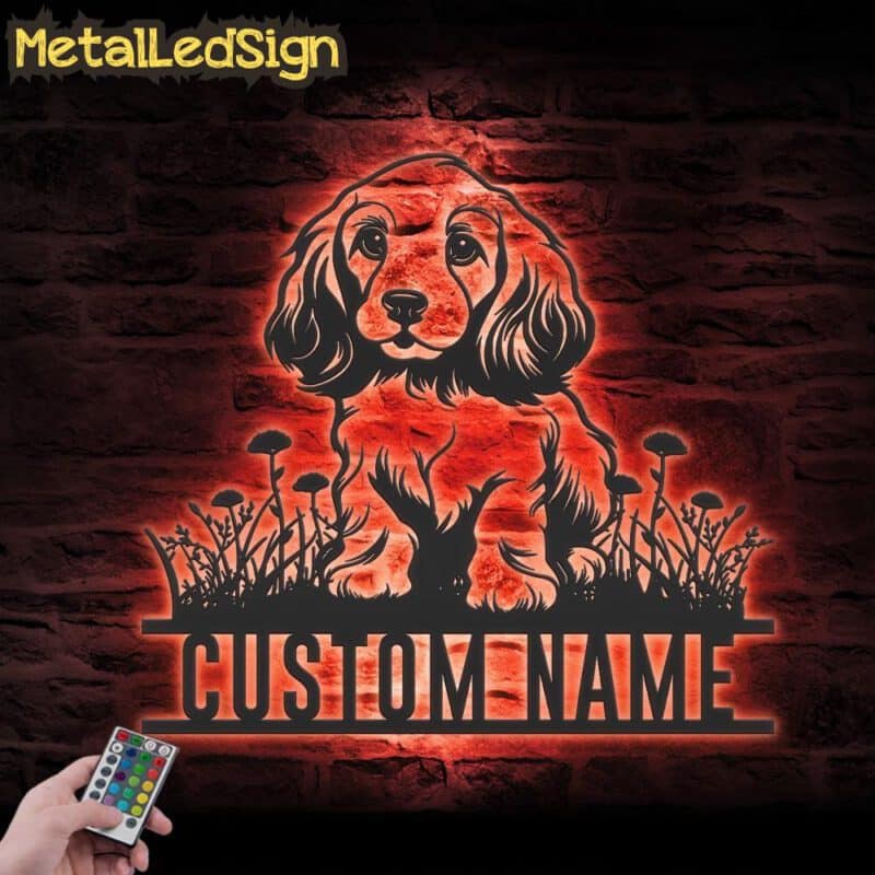 Custom-Baby-Cocker-Spaniel-Metal-Wall-Art-LED-Light-5.jpg