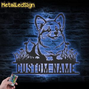 Custom-Baby-Corgi-Metal-Wall-Art-LED-Light-3.jpg