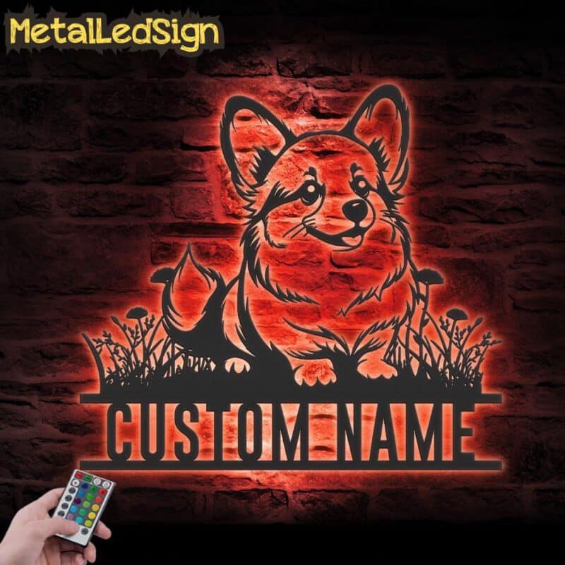 Custom-Baby-Corgi-Metal-Wall-Art-LED-Light-5.jpg