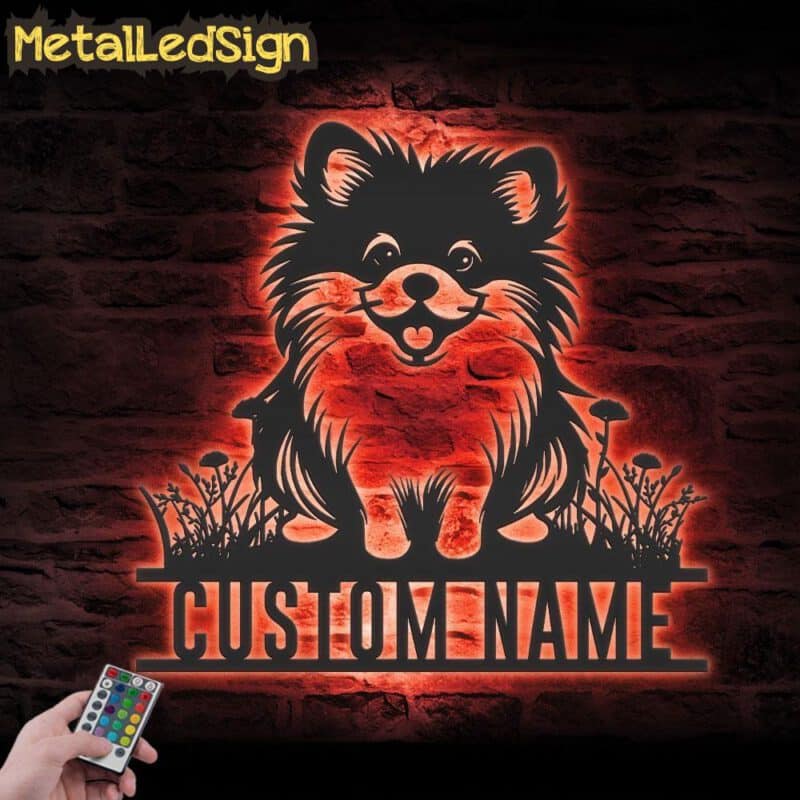 Custom-Baby-Pomeranian-Metal-Wall-Art-LED-Light-5.jpg