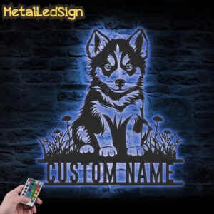 Custom-Baby-Siberian-Husky-Metal-Wall-Art-LED-Light-3.jpg