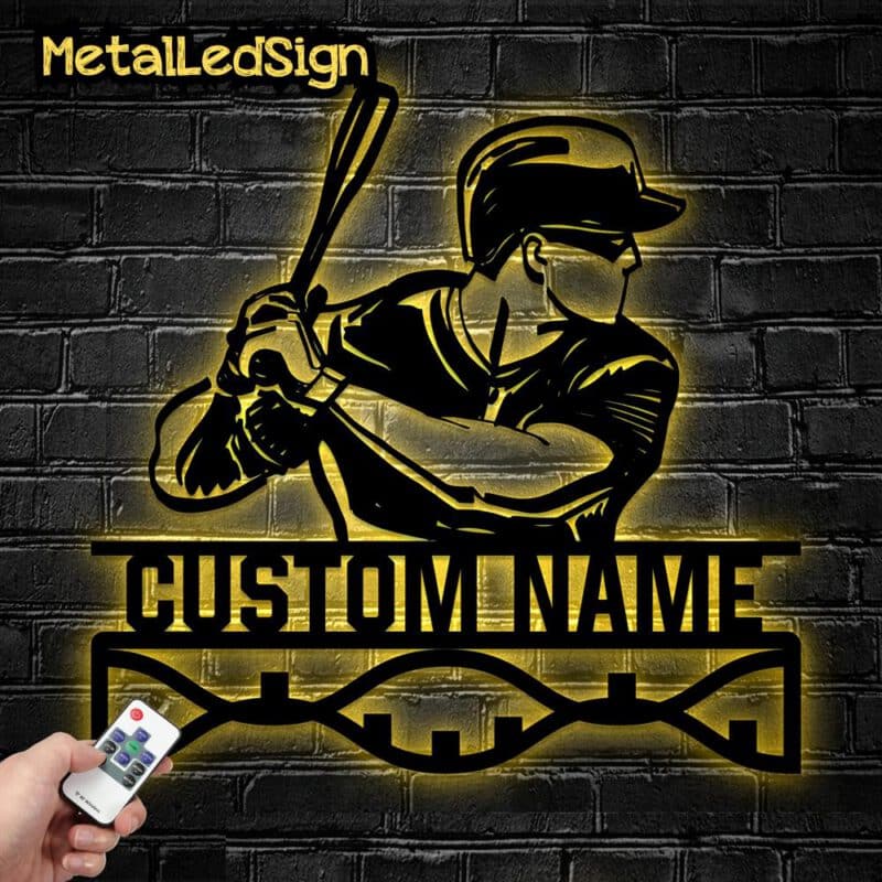 Custom-Baseball-Metal-Led-Wall-Hanging-With-Led-Light-Images