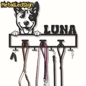 Custom-Basenji-Dog-Leash-Collar-Holder-3