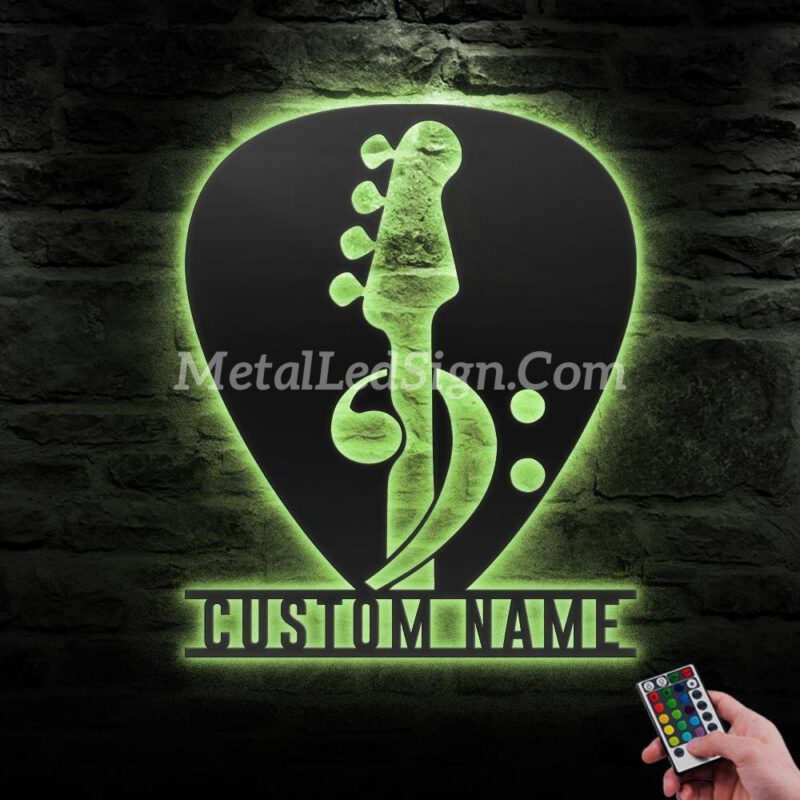 Custom-Bass-Guitar-Pick-Metal-Wall-Art-Led-Light-3-1