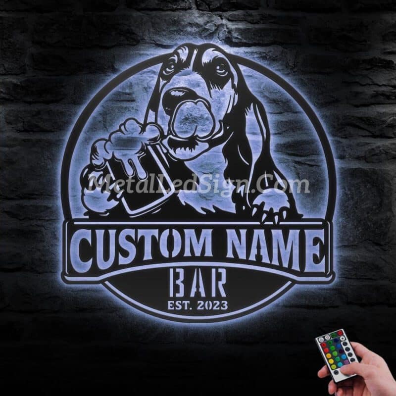 Custom-Basset-Hound-Thirsty-Beer-Pub-Metal-Wall-Art-Led-Light-3