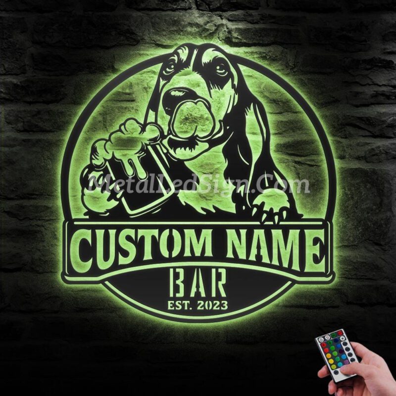 Custom-Basset-Hound-Thirsty-Beer-Pub-Metal-Wall-Art-Led-Light-5