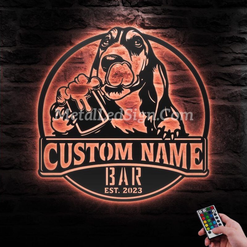 Custom-Basset-Hound-Thirsty-Beer-Pub-Metal-Wall-Art-Led-Light-6