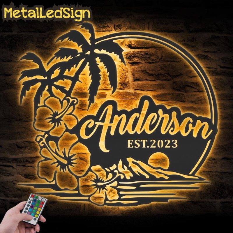 Custom-Beach-House-Hawaiian-Flower-Scene-Metal-Wall-Led-Images.jpg