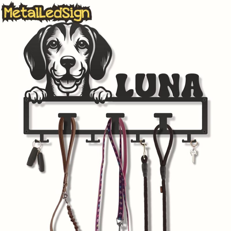 Custom-Beagle-Dog-Leash-Collar-Holder-3