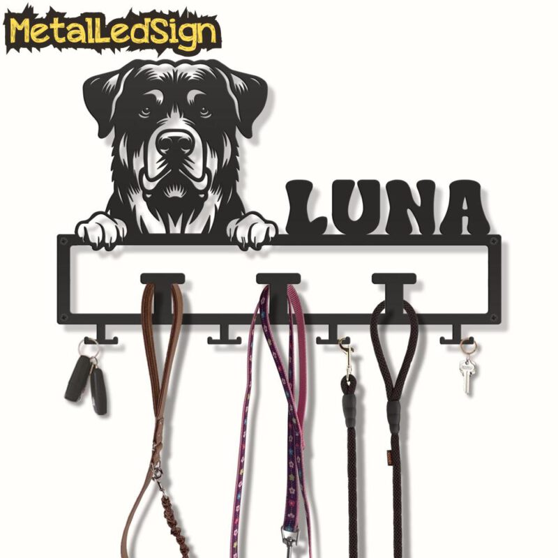 Custom-Beauceron-Dog-Leash-Collar-Holder-3