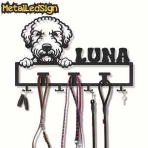 Custom-Bedlington-Terrier-Dog-Leash-Collar-Holder-3