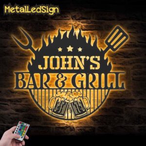 Custom-Beer-Bar-And-Grill-Metal-Wall-Art-Led-Light-Images