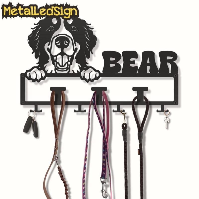 Custom-Bernedoodle-Dog-Leash-Collar-Holder-3