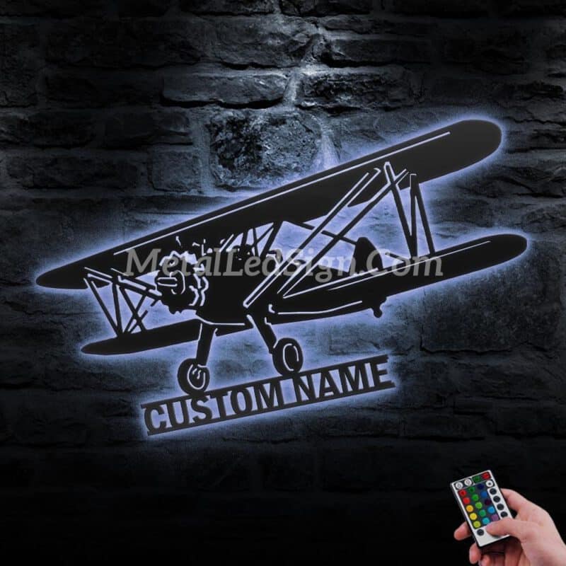 Custom-Biplane-Airplane-Metal-Wall-Art-Led-Light-3-2