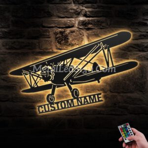 Custom-Biplane-Airplane-Metal-Wall-Art-Led-Light-Images-2