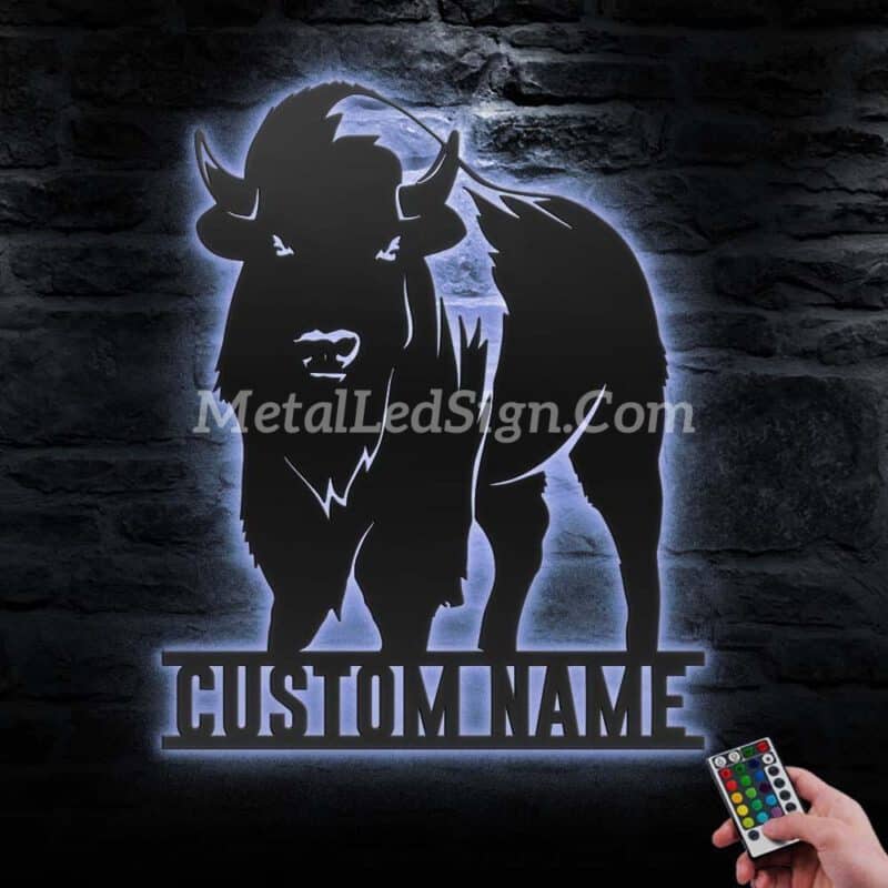 Custom-Bison-Farmhouse-Metal-Wall-Art-Led-Light-3-4