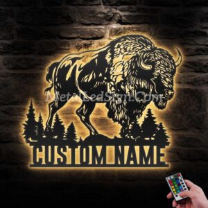 Custom-Bison-Farmhouse-Metal-Wall-Art-Led-Light-Images-3