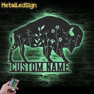 Custom-Bison-Wildflower-Farmhouse-Metal-Wall-Art-LED-Light-3.jpg