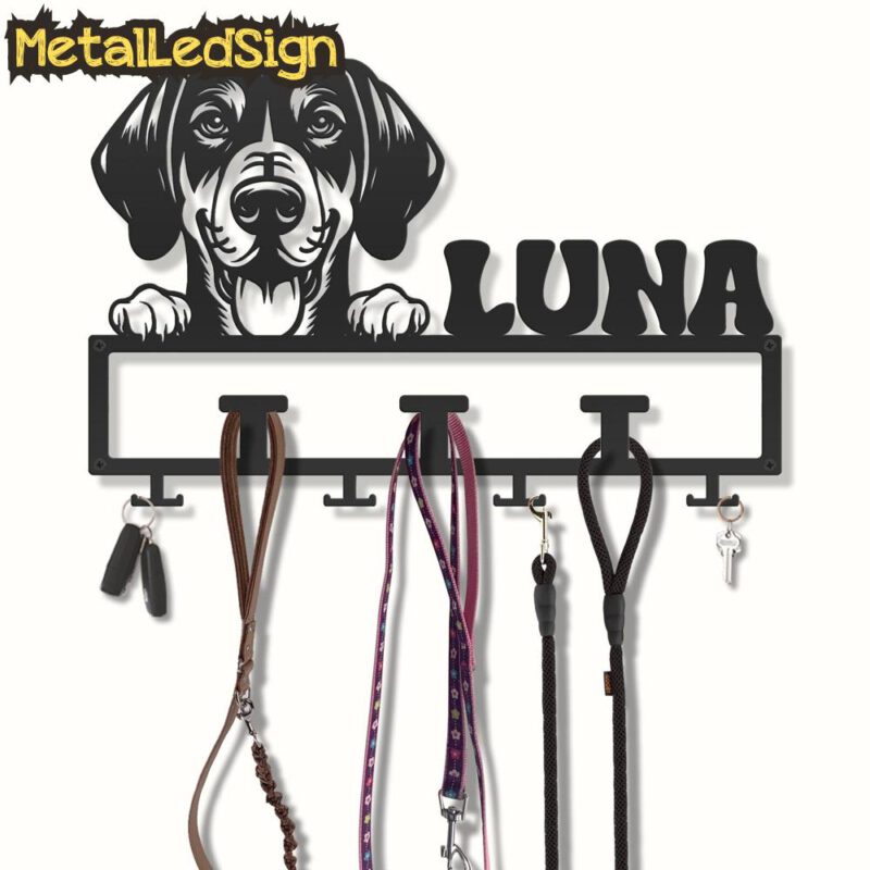 Custom-Black-And-Tan-Coonhound-Dog-Leash-Collar-Holder-3