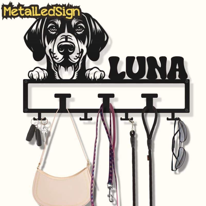 Custom-Black-And-Tan-Coonhound-Dog-Leash-Collar-Holder-Images