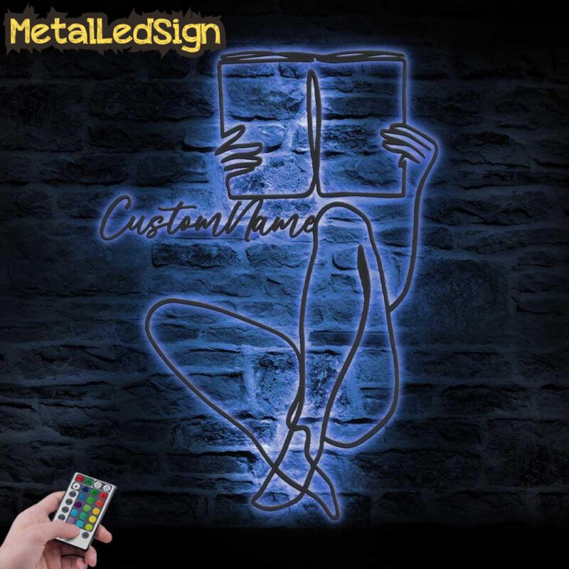 Custom-Book-Reading-Line-Art-Metal-Wall-Art-LED-Light-3.jpg