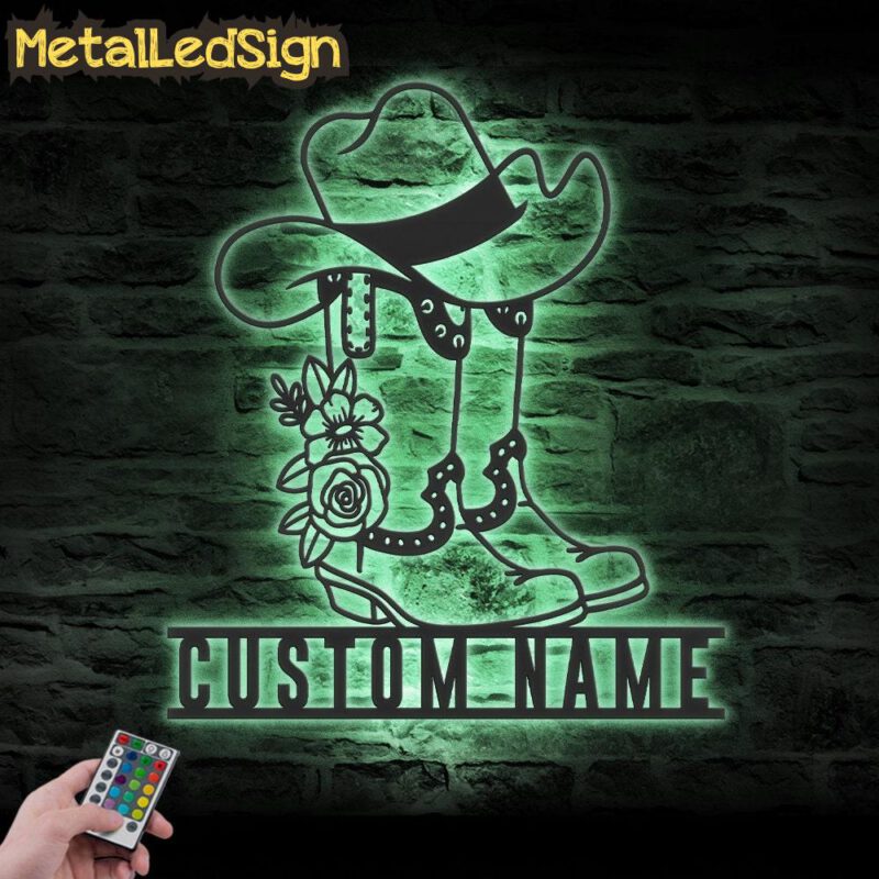 Custom-Boots-And-Hat-Cowgirl-Metal-Wall-Art-LED-Light-7.jpg