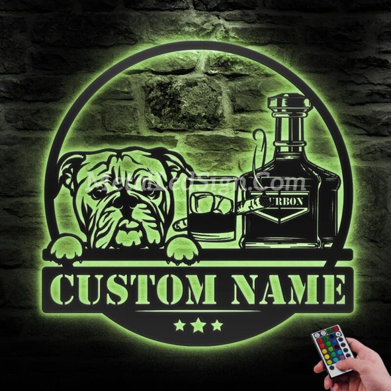 Custom-Bourbon-Cigar-And-Bulldog-Metal-Wall-Art-Led-Light-6