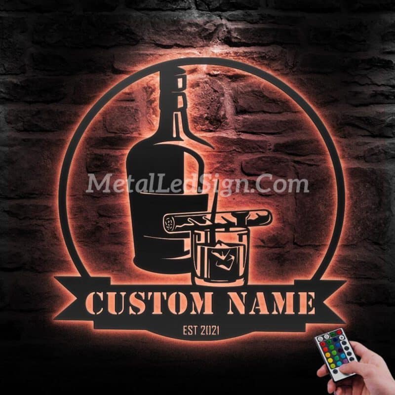 Custom-Bourbon-Cigar-Metal-Wall-Art-Led-Light-5-4