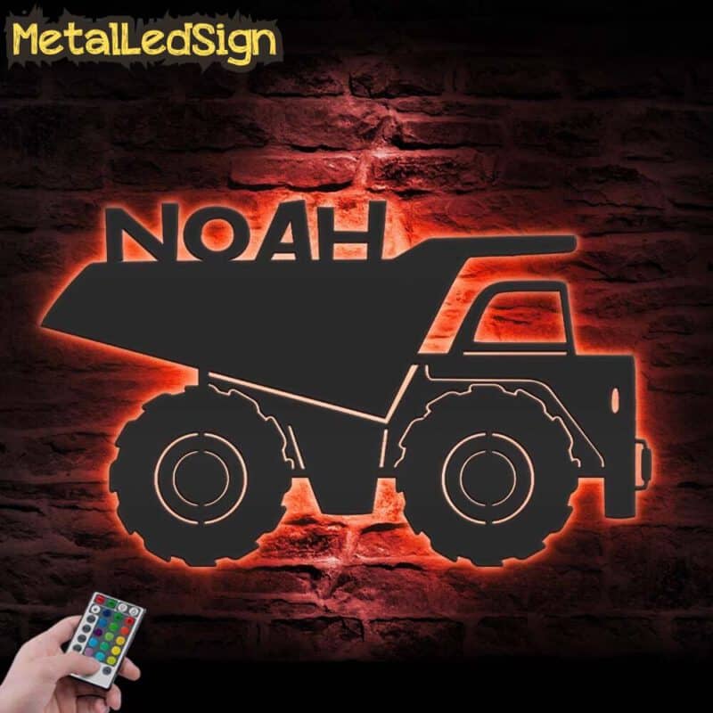 Custom-Boy-Drump-Truck-Driver-Metal-Wall-Art-LED-Light-5.jpg