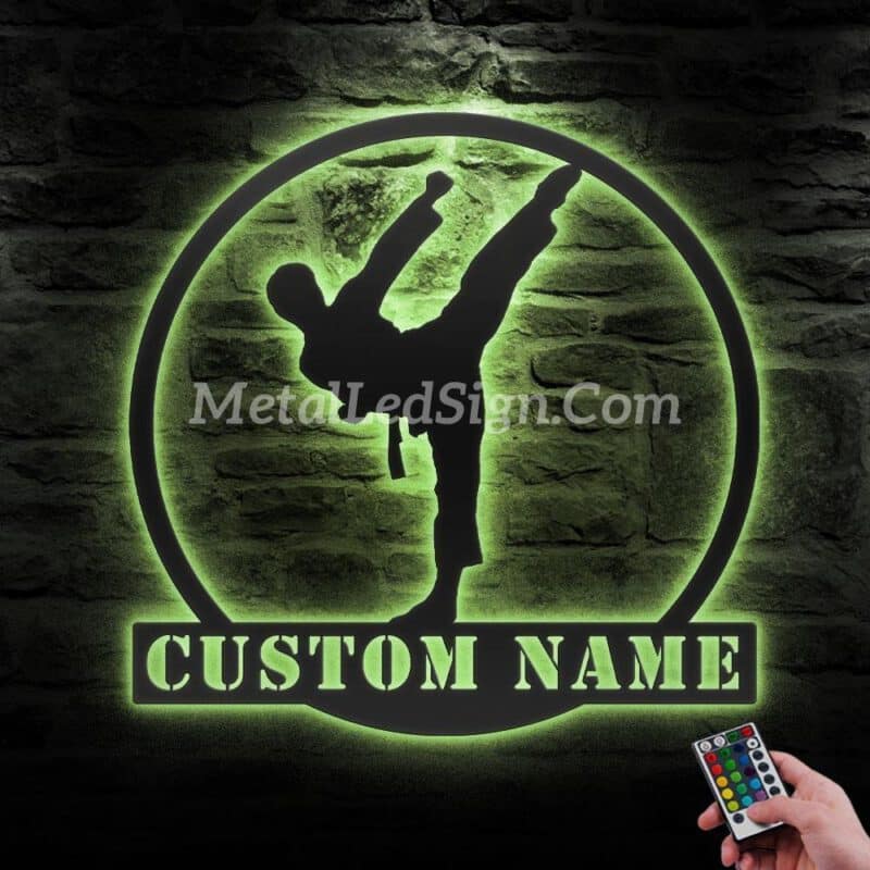 Custom-Boy-Karate-Martial-Arts-Metal-Wall-Art-With-Led-Light-5-1