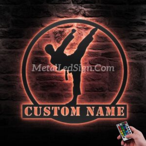 Custom-Boy-Karate-Martial-Arts-Metal-Wall-Art-With-Led-Light-6