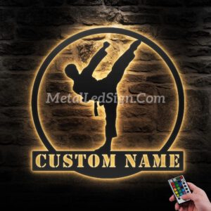 Custom-Boy-Karate-Martial-Arts-Metal-Wall-Art-With-Led-Light-Images-1