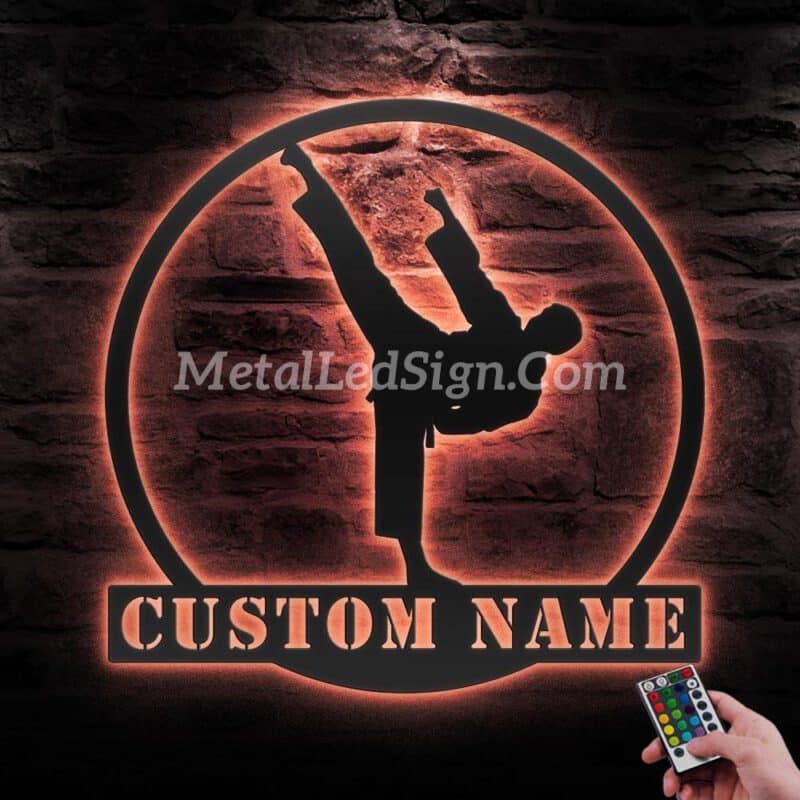 Custom-Boy-Taekwondo-Martial-Arts-Metal-Wall-Art-With-Led-Light-5-1