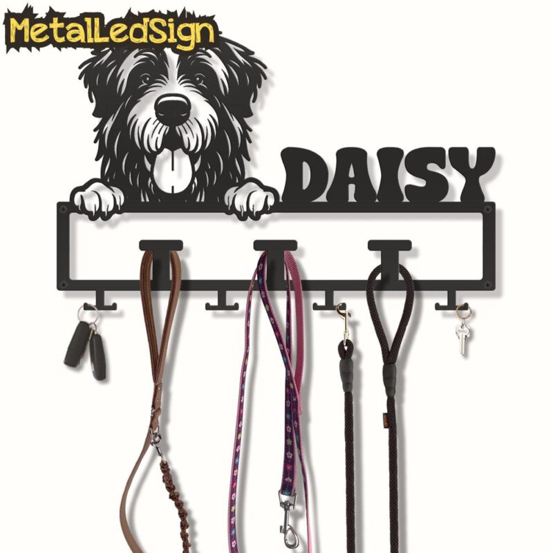 Custom-Catalan-Sheepdog-Dog-Leash-Collar-Holder-3