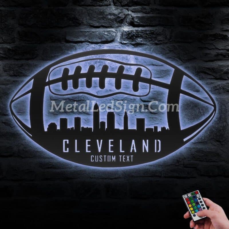 Custom-Cleveland-Skyline-American-Football-Metal-Wall-Art-Led-Light-3-1