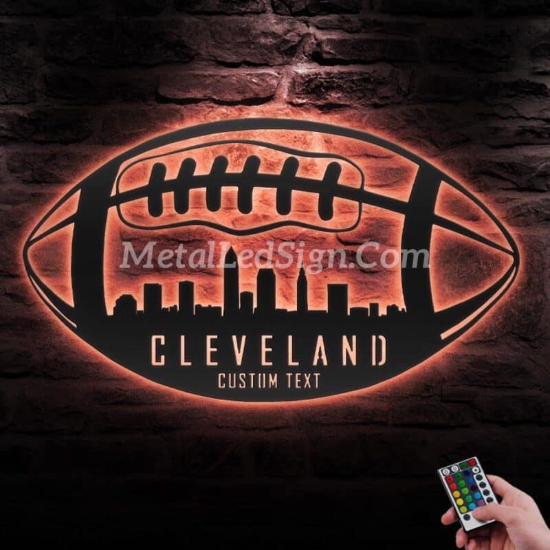 Custom-Cleveland-Skyline-American-Football-Metal-Wall-Art-Led-Light-5-1