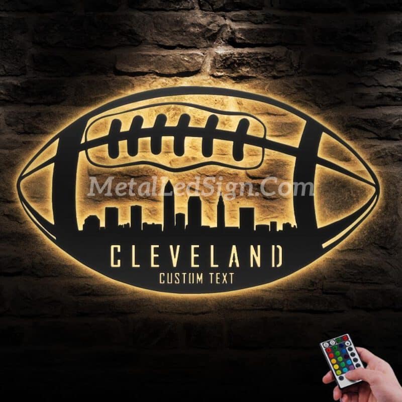 Custom-Cleveland-Skyline-American-Football-Metal-Wall-Art-Led-Light-Images-1