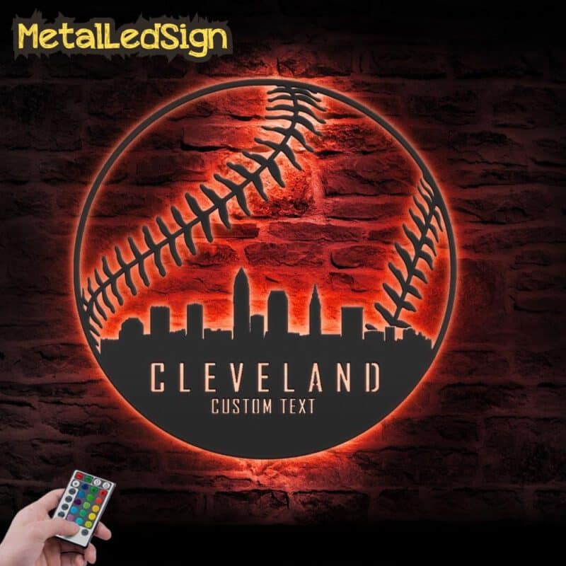 Custom-Cleveland-Skyline-Baseball-Metal-Wall-Art-Led-Light-5